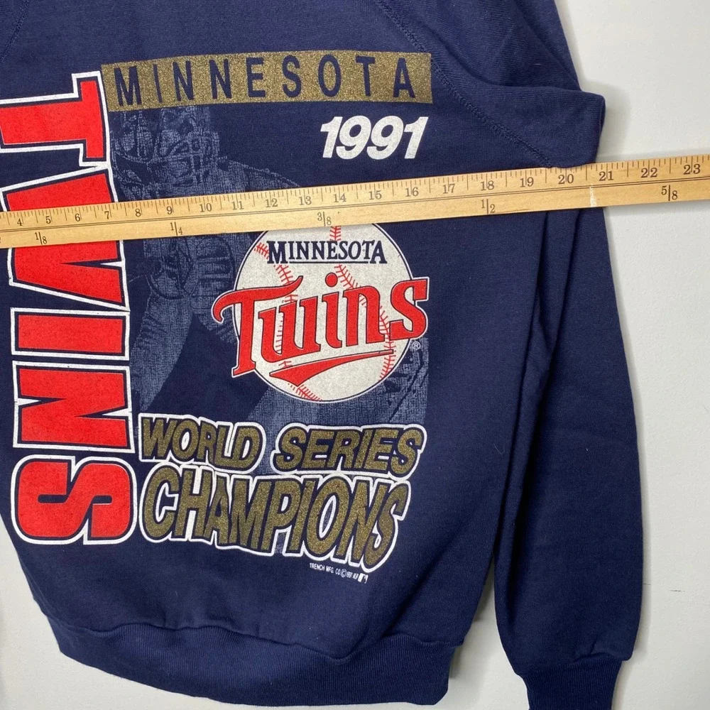 Vintage Minnesota Twins 1991 World Series Champions Sweatshirt Navy‎ Blue